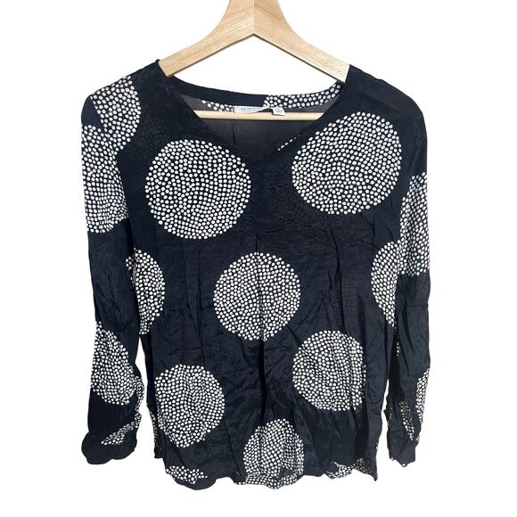 Masai Baini Black Dot Print Top Long Sleeve XS - Picture 1 of 5